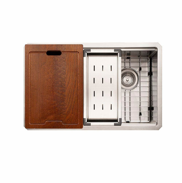 Hamat - Rendezvous 26'' Single Level Undermount 16GA Stainless Steel Offset Sink - Stainless Steel
