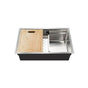 Hamat - Rendezvous 26'' Dual Level Undermount 18GA Stainless Steel  Single Bowl Kitchen Sink with Sliding Platform - Stainless Steel