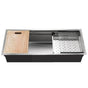 Hamat - Rendezvous 45''Dual Level Undermount 18 GA Stainless Steel Extra Large Single Bowl Kitchen Sink with Sliding Platform - Stainless Steel