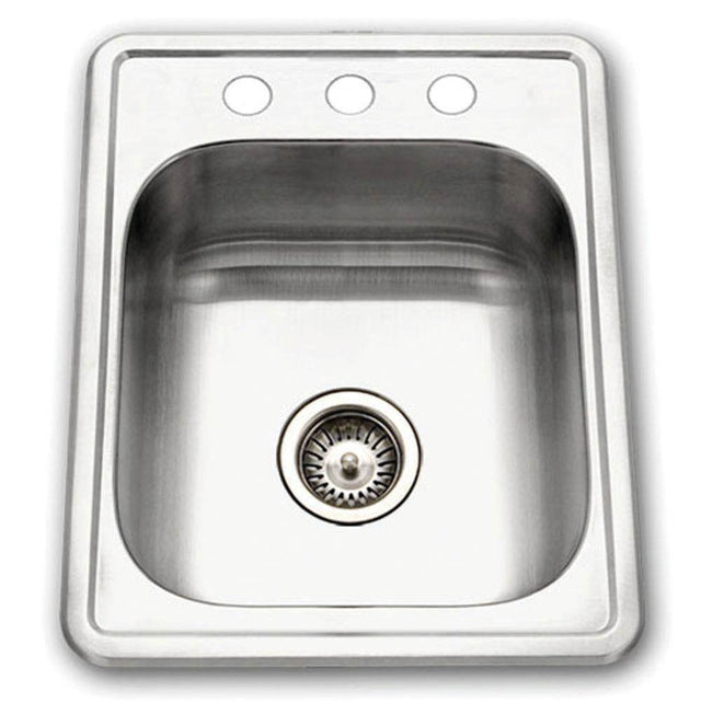 Hamat - Revive 17'' ADA Topmount Stainless Steel 3-hole Bar/Prep Sink - Stainless Steel