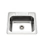 Hamat - Revive 25'' Topmount Stainless Steel 3-hole Single Bowl Kitchen Sink, 9'' Depth - Stainless Steel