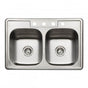 Hamat - Revive 33'' Topmount Stainless Steel 4-hole Single Bowl Kitchen Sink, 7'' Depth, Bulk Pack - Stainless Steel