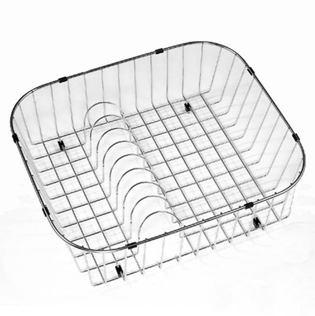 Hamat - 19'' x 16-1/4'' x 6'' Rinising Basket w/ Plate Rack - Stainless Steel