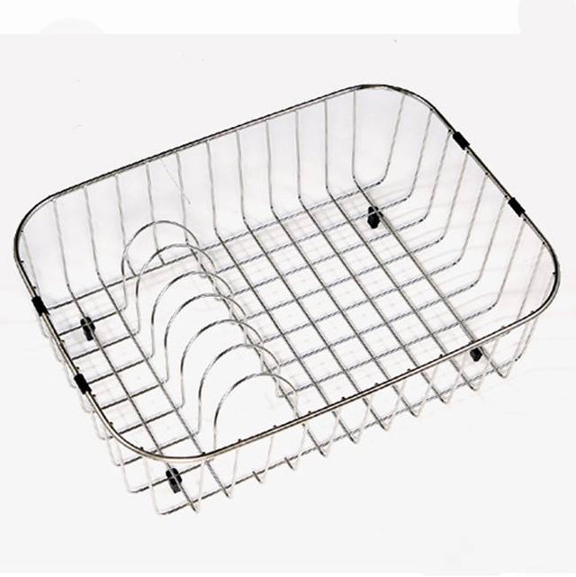 Hamat - 19 1/4'' x 14-1/4'' x 6'' Rinising Basket w/ Plate Rack - Stainless Steel