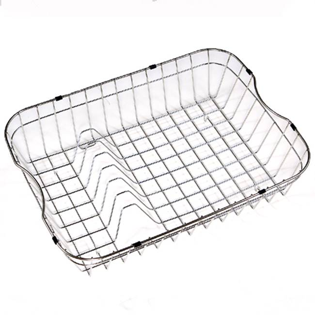Hamat - 20 3/4'' x 15-1/2'' x 5 1/4'' Rinising Basket w/ Plate Rack - Stainless Steel