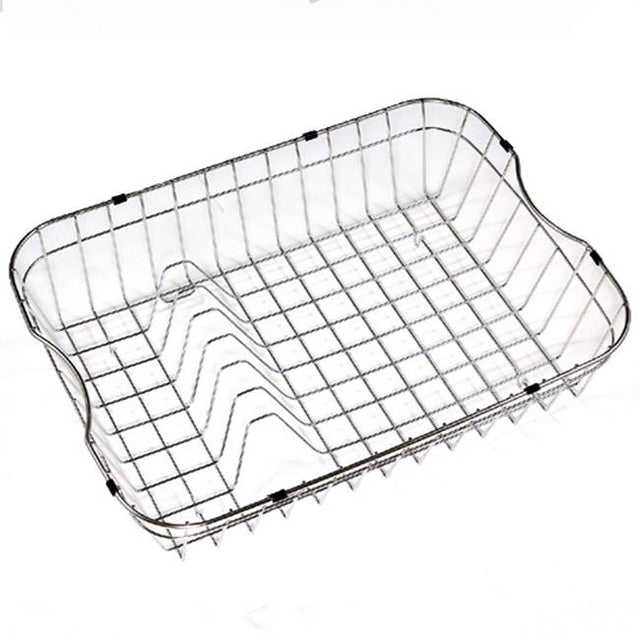 Hamat - 20 3/4'' x 15-1/2'' x 5 1/4'' Rinising Basket w/ Plate Rack - Stainless Steel