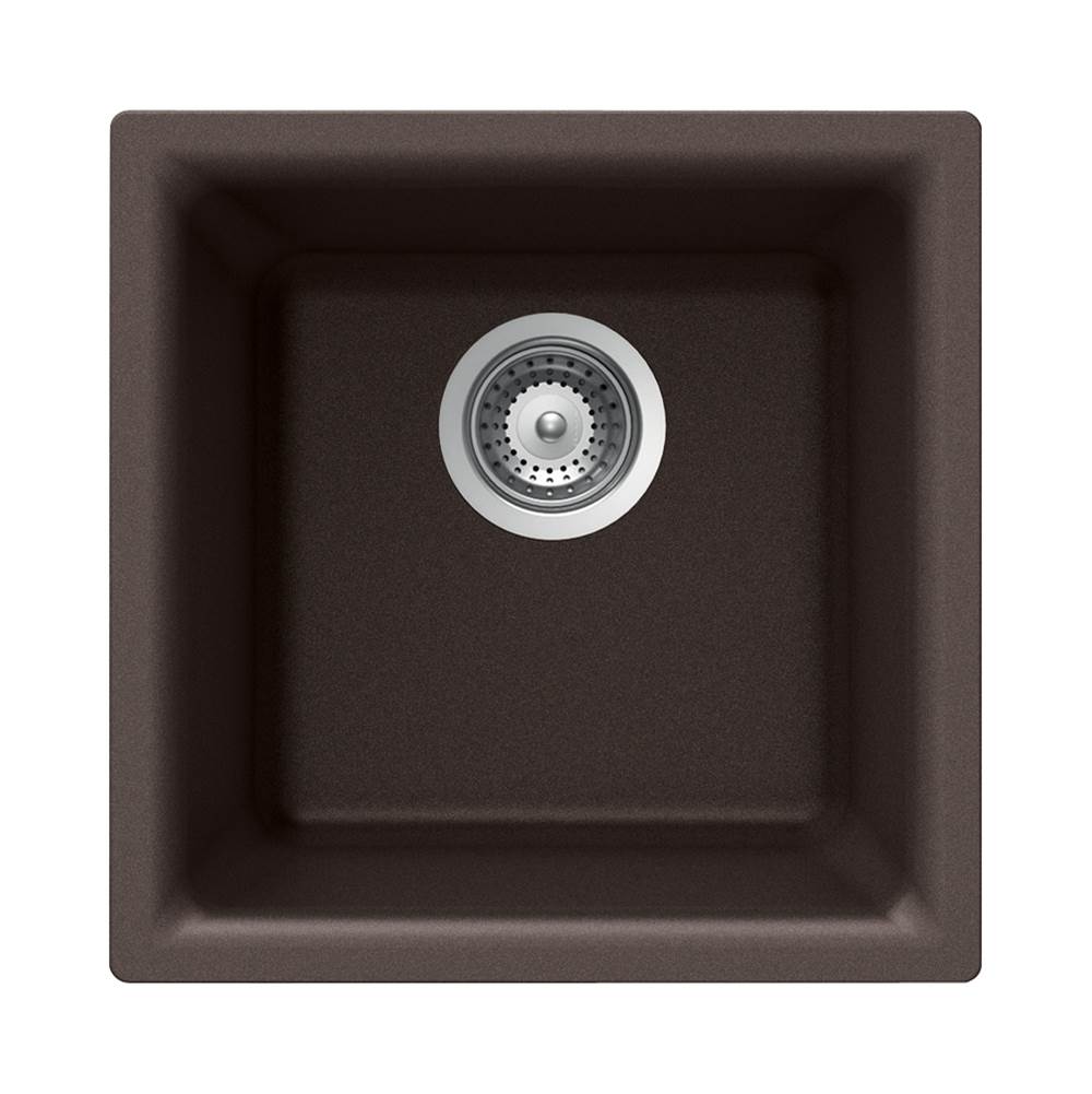 Hamat - SiOStone 16'' Granite Dual Mount Bar/Prep Sink, Mocha - Mocha