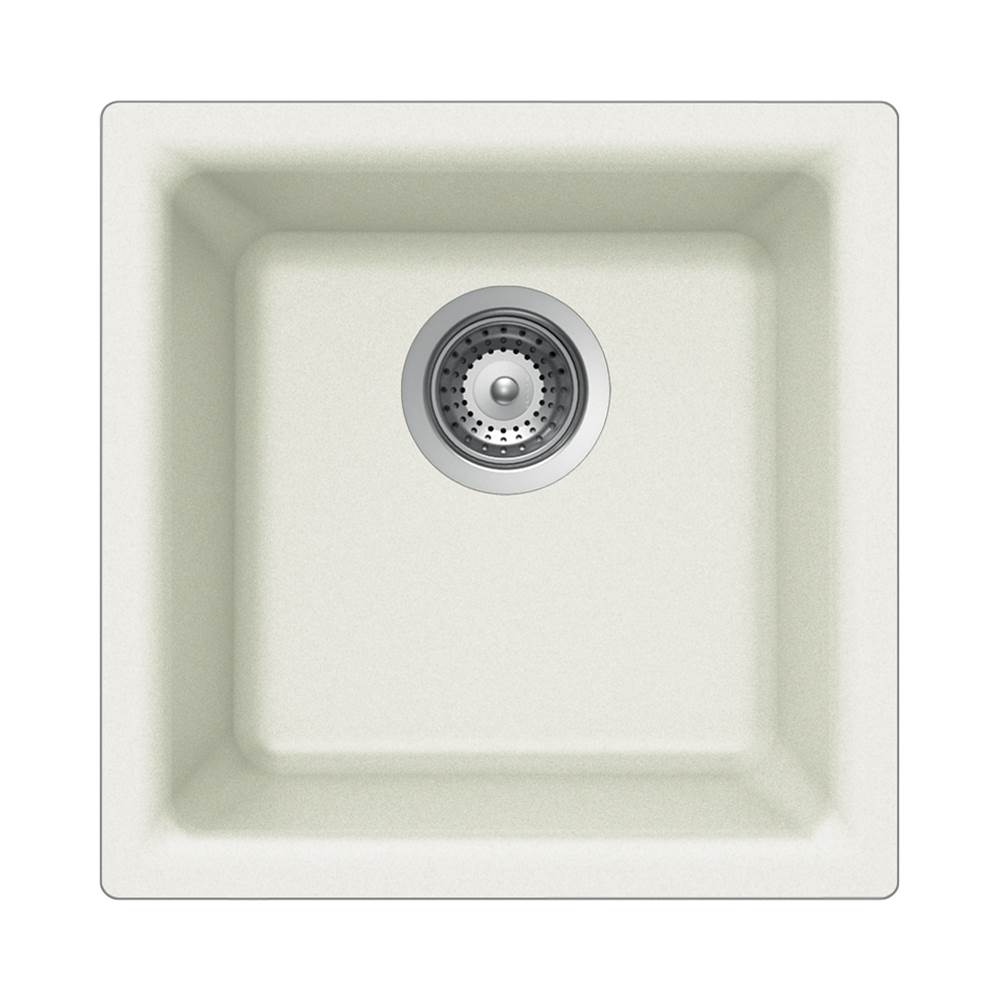 Hamat - SiOStone 16'' Granite Dual Mount Bar/Prep Sink, White - White