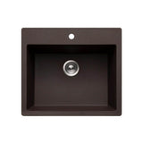 Hamat - SiOStone 25''  Granite Topmount Single Bowl Kitchen Sink, Mocha - Mocha