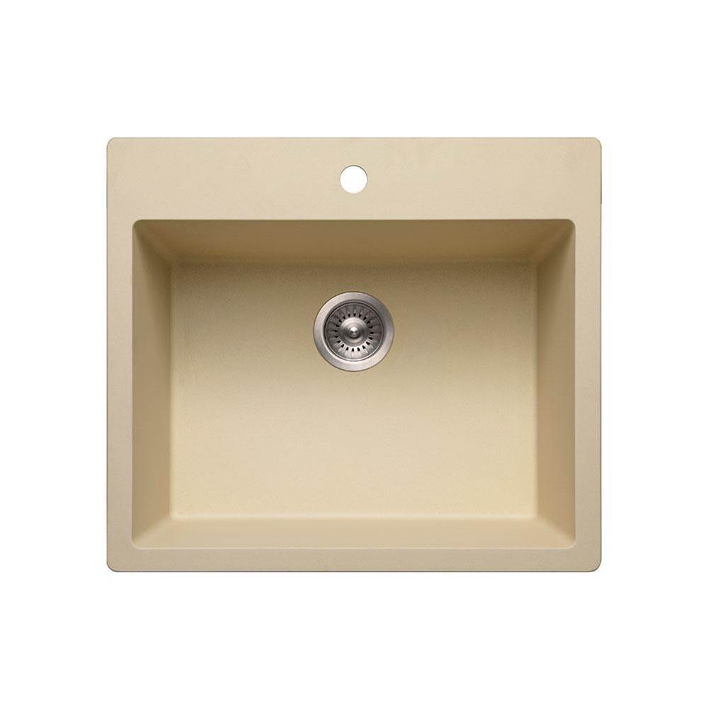 Hamat - SiOStone 25'' Granite Topmount Single Bowl Kitchen Sink, Sand - Sand
