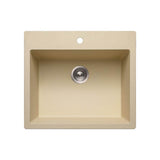 Hamat - SiOStone 25'' Granite Topmount Single Bowl Kitchen Sink, Sand - Sand