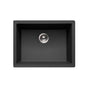 Hamat - SiOStone 24'' Granite Undermount Single Bowl Kitchen Sink, Black - Black