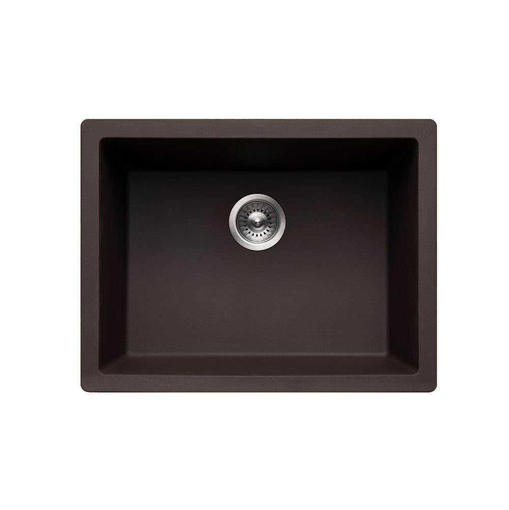 Hamat - SiOStone 24'' Granite Undermount Single Bowl Kitchen Sink, Mocha - Mocha