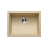 Hamat - SiOStone 24''  Granite Undermount Single Bowl Kitchen Sink, Sand - Sand