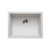 Hamat - SiOStone 24'' Granite Undermount Single Bowl Kitchen Sink, White - White