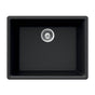 Hamat - SiOStone 24'' Granite Undermount Single Bowl Kitchen Sink, Black - Black