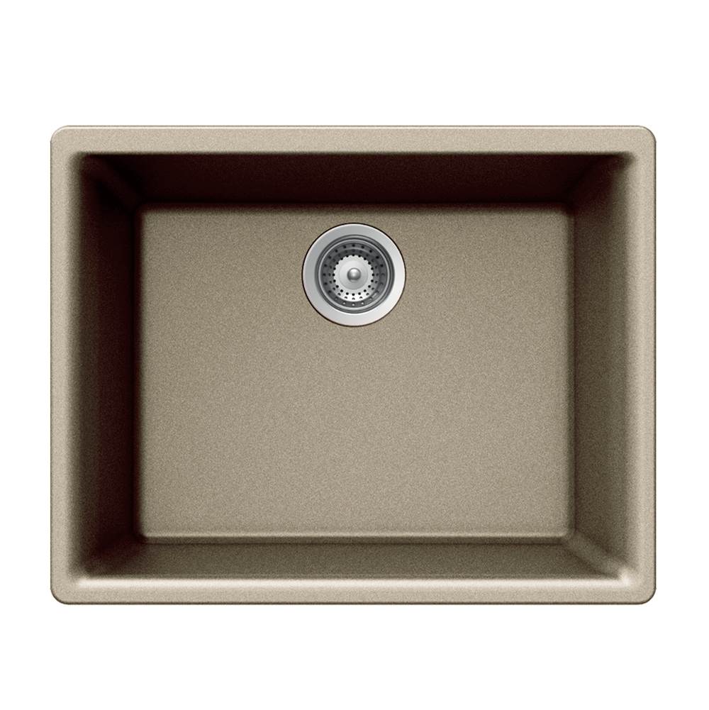 Hamat - SiOStone 24'' Undermount Single Bowl Granite Kitchen Sink, Taupe - Taupe