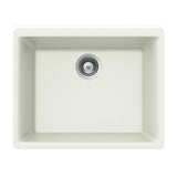 Hamat - SiOStone 24'' Granite Undermount Single Bowl Kitchen Sink, White - White