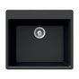 Hamat - SiOStone 24'' Granite Topmount Single Bowl Kitchen Sink, Black - Black