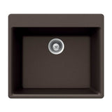Hamat - SiOStone 24'' Granite Topmount Single Bowl Kitchen Sink, Mocha - Mocha