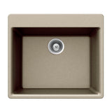 Hamat - SiOStone 24'' Topmount Single Bowl Granite Kitchen Sink, Taupe - Taupe