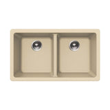 Hamat - SiOStone 31'' Granite Undermount 50/50 Double Bowl Kitchen Sink, Sand - Sand