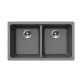 Hamat - SiOStone 31'' Granite Undermount 50/50 Double Bowl Kitchen Sink, Slate - Slate