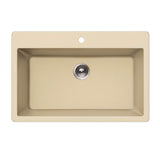 Hamat - SiOStone 33'' Granite Topmount Large Single Bowl Kitchen Sink, Sand - Sand