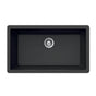 Hamat - SiOStone 33'' Granite Undermount Large Single Bowl Kitchen Sink, Black - Black