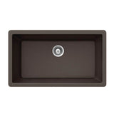 Hamat - SiOStone 33'' Granite Undermount Large Single Bowl Kitchen Sink, Mocha - Mocha
