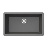 Hamat - SiOStone 33'' Granite Undermount Large Single Bowl Kitchen Sink, Slate - Slate