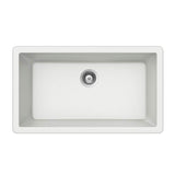 Hamat - SiOStone 33'' Granite Undermount Large Single Bowl Kitchen Sink, Taupe - White