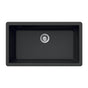 Hamat - SiOStone 33'' Granite Undermount Large Single Bowl Kitchen Sink, Black - Black