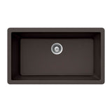 Hamat - SiOStone 33'' Granite Undermount Large Single Bowl Kitchen Sink, Mocha - Mocha