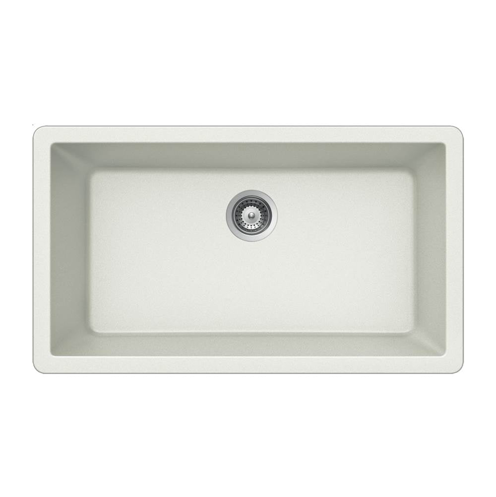 Hamat - SiOStone 33'' Undermount Large Single Bowl Kitchen Sink, White - White