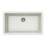 Hamat - SiOStone 33'' Undermount Large Single Bowl Kitchen Sink, White - White