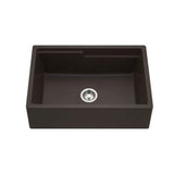 Hamat - SiOStone 30'' Granite Apron-Front Workstation Kitchen Sink, Black - Black
