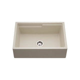 Hamat - SSiOStone 30'' Granite Apron-Front Workstation Kitchen Sink, Mocha - Mocha