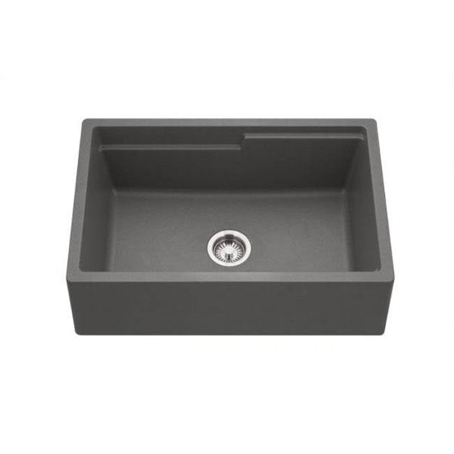 Hamat - SiOStone 30'' Granite Apron-Front Workstation Kitchen Sink, Sand - Sand