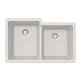 Hamat - SiOStone 33'' Granite Undermount 60/40 Double Bowl Kitchen Sink, Sand - Sand