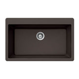 Hamat - SiOStone 33'' Granite Topmount Large Single Bowl Kitchen Sink, Mocha - Mocha