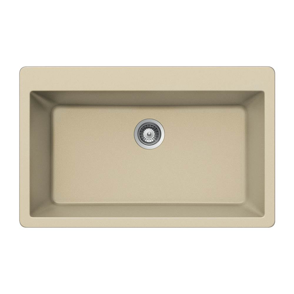 Hamat - SiOStone 33'' Granite Topmount Large Single Bowl Kitchen Sink, Sand - Sand