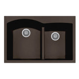 Hamat - SiOStone 33'' Topmount Double Bowl Granite Kitchen Sink, Mocha - Mocha