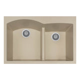 Hamat - SiOStone 33'' Topmount Double Bowl Granite Kitchen Sink, Sand - Sand