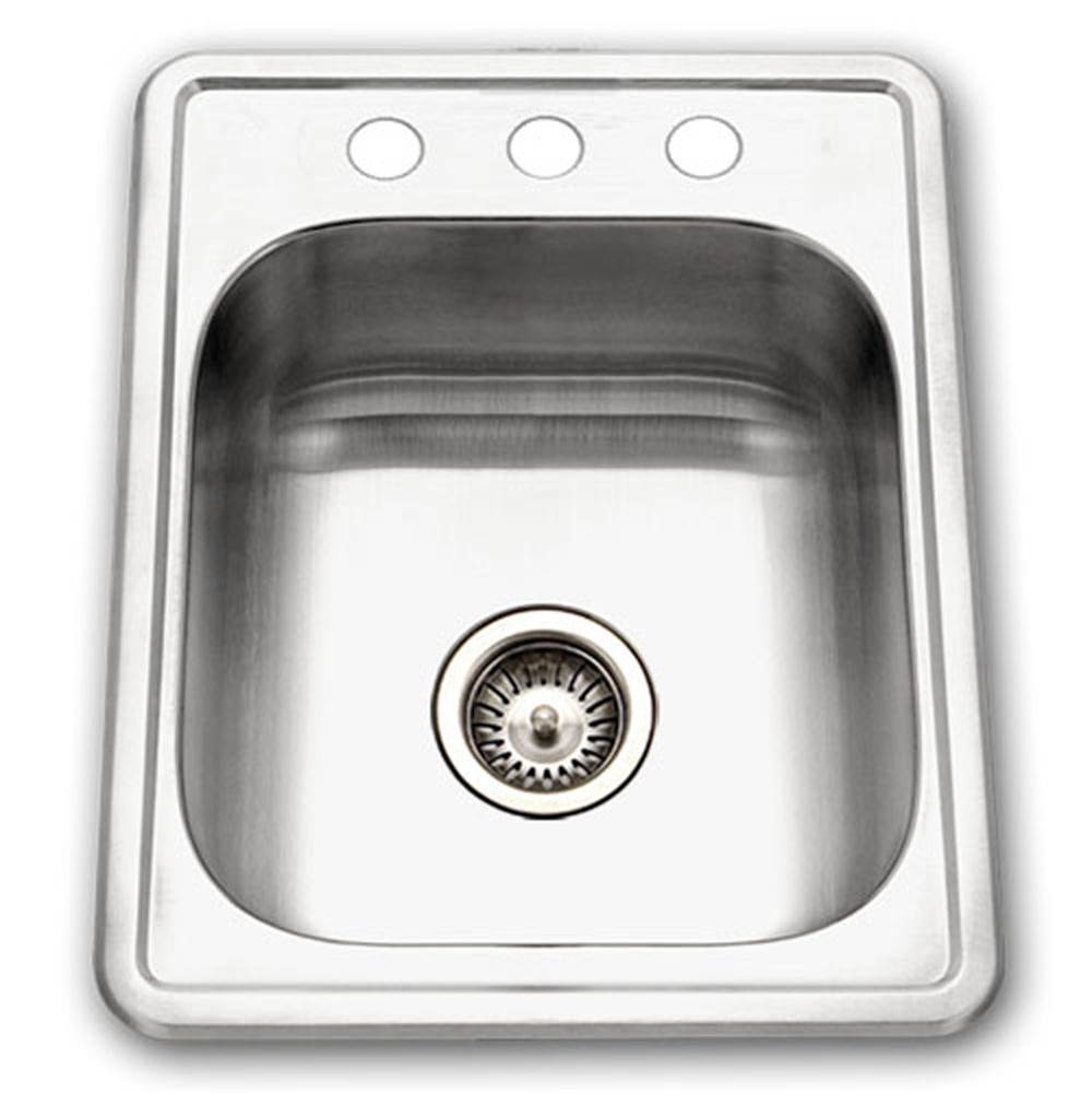Hamat - Revive 17'' ADA Topmount Stainless Steel 3-hole Sink, 5'' Depth - Stainless Steel