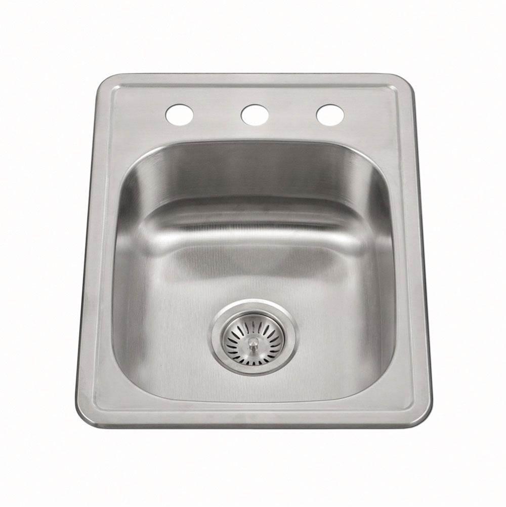 Hamat - Revive 17'' ADA Topmount Stainless Steel 3-hole Sink, 6-1/2'' Depth - Stainless Steel