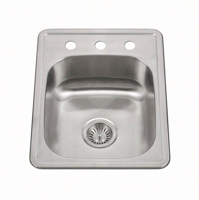 Hamat - Revive 17'' ADA Topmount Stainless Steel 3-hole Sink, 5-1/2'' Depth, Bulk Pack - Stainless Steel