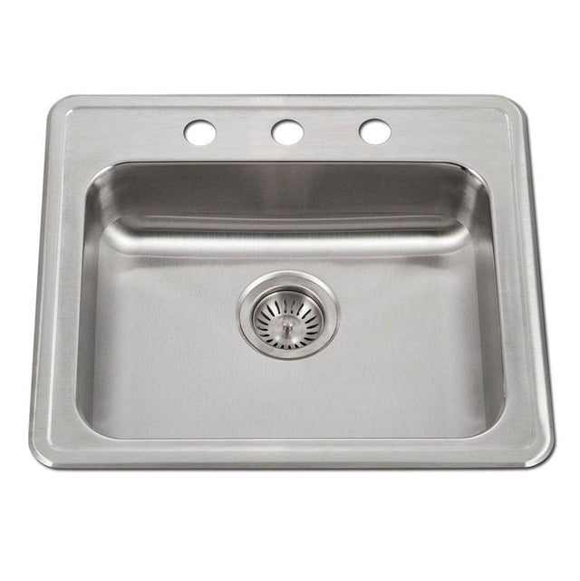 Hamat - Revive 22'' ADA Topmount Stainless Steel 3-hole Sink, 5-1/2'' Depth, Bulk Pack - Stainless Steel