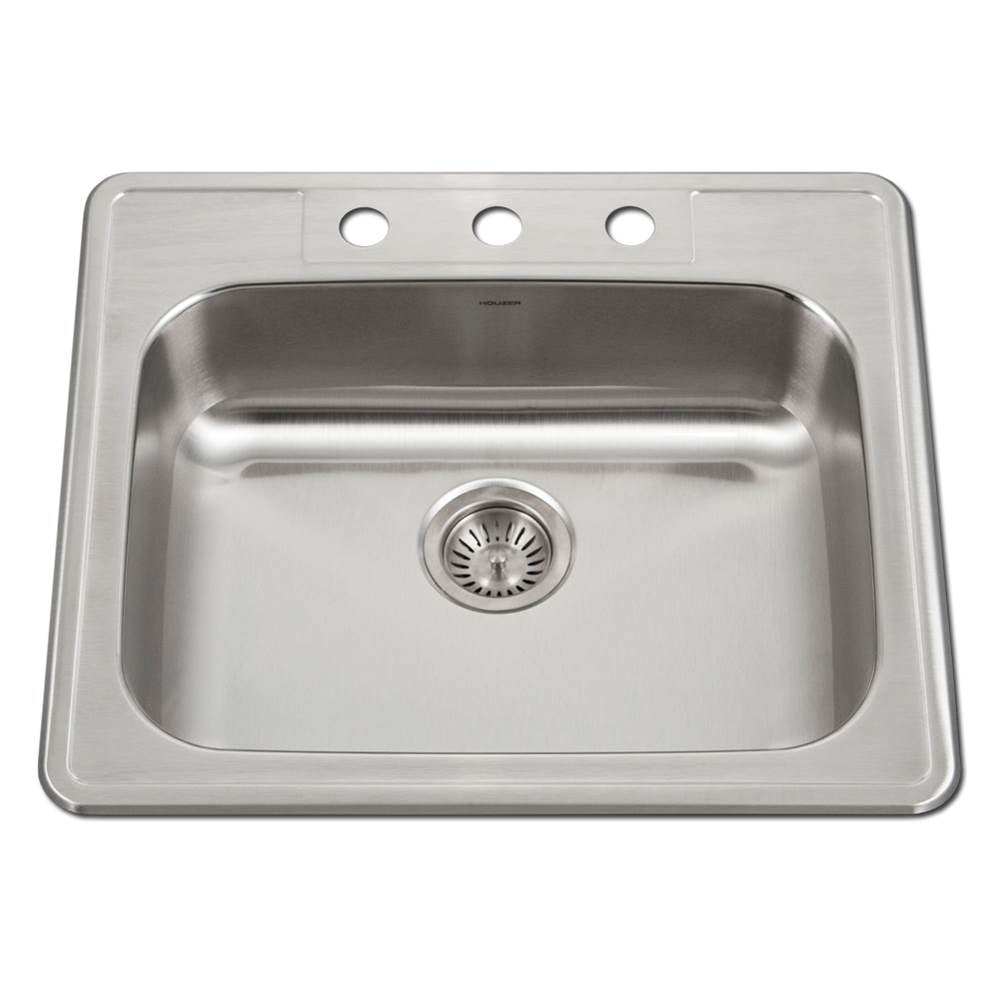 Hamat - Revive 25'' ADA Topmount Stainless Steel 4-hole Sink, 6'' Depth - Stainless Steel