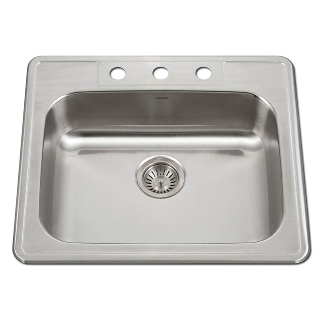 Hamat - Revive 25'' ADA Topmount Stainless Steel 4-hole Sink, 6'' Depth - Stainless Steel